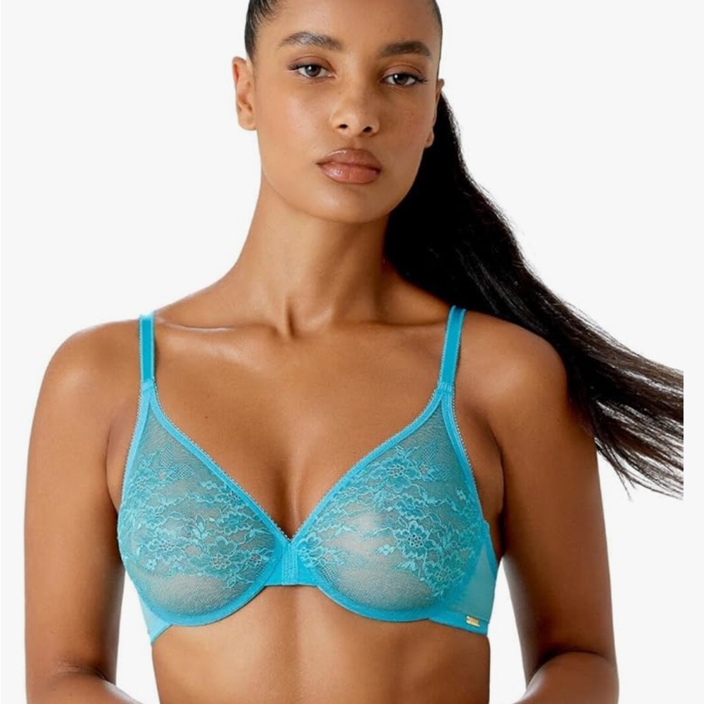 Cult favourite Gossard glossies aqua sheer lace bra BNWT